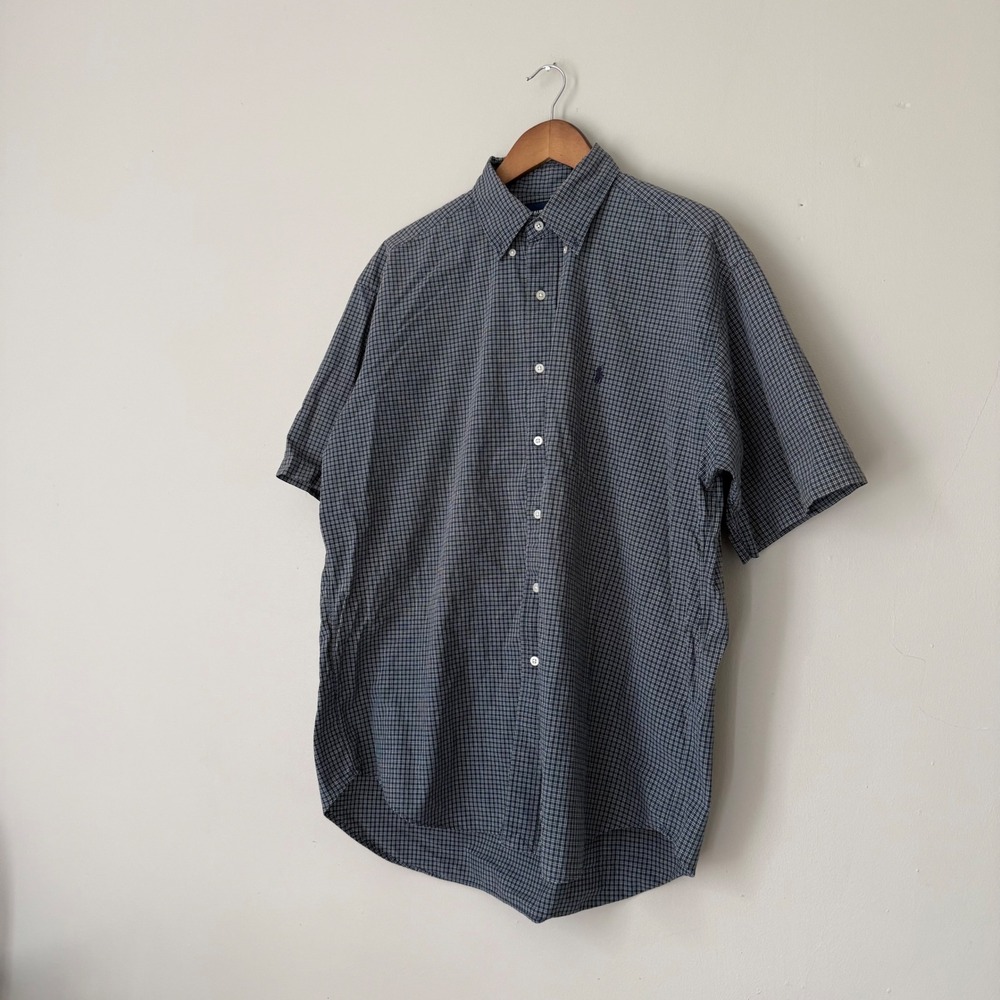 Vintage Ralph Lauren Golf Tilden Check Short Sleeve Button Up Shirt Large
